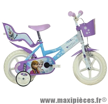 Vélo pour enfant 12 fillette reine des neiges (pneu plein) - Accessoire Vélo Pas Cher - Vélo pour enfant complet