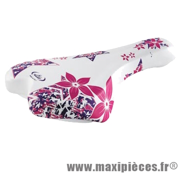 Selle enfant junior 20/24 pouces monte grappa 998 ok go blanc/rose avec chariot de selle - Accessoire Vélo Pas Cher