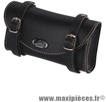 Sacoche selle imitation cuir vintage noir - Accessoire Vélo Pas Cher