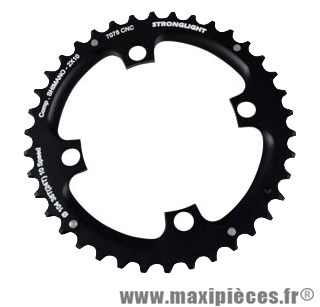 Plateau 38 dents VTT double diamètre 104 extérieur noir 4 branches strong 10v marque Shimano - Matériel pour Vélo