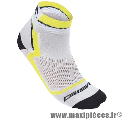 Socquette coton blanc/jaune hauteur 8cm 45/48 (paire) marque GIST - Casque Vélo pour cycliste