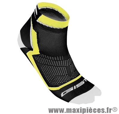 Socquette coton noir/jaune hauteur 8cm 37/40 (paire) marque GIST - Casque Vélo pour cycliste