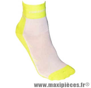 Socquette coton blanc/jaune 27/30 (paire) marque GIST - Casque Vélo pour cycliste