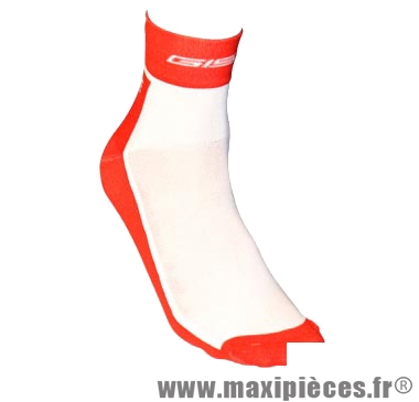 Socquette coton blanc/rouge 27/30 (paire) marque GIST - Casque Vélo pour cycliste