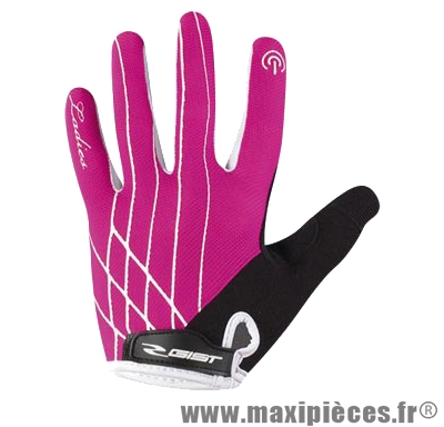 Gant hiver glamour (taille M) rose/noir renforce gel (paire) marque GIST - Casque Vélo