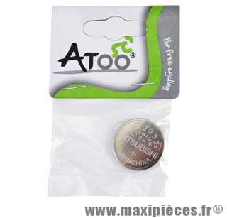 Pile lithium 3v cr2032 (par 1) marque Atoo - Matériel pour Vélo
