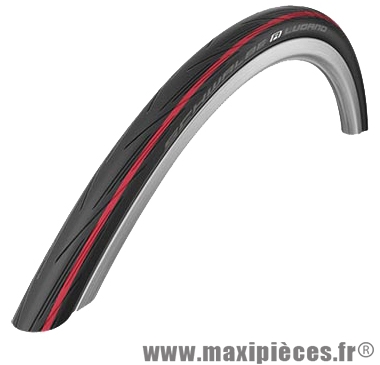 Pneu pour vélo de route 700x25 tr lugano noir/rouge protec. anti-crevaison (hs471/25-622) marque Schwalbe