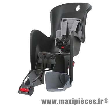 Porte bébé arrière sur cadre bilby rs inclinable noir coussin gris fonce <22kgs marque Polisport - Pièce Vélo