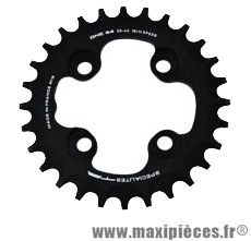 Plateau 28 dents VTT mono diamètre 64 extérieur noir 4 branches one 104 (comp.1x10 et 1x11 tt marques - Accessoire Vélo Pas Cher