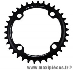 Plateau 30 dents VTT mono diamètre 104 extérieur noir 4 branches one 104 (comp.1x10 et 1x11 tt marques - Accessoire Vélo Pas Cher