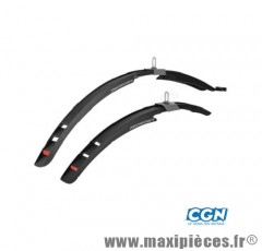 Garde boue VTC 28 pouces mississipi clips noir (paire) marque Polisport - Pièce Vélo