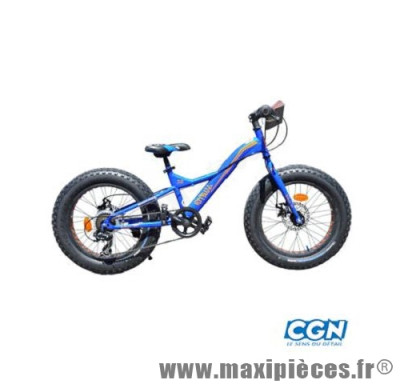 Vélo pour enfant 20 VTT fat bike pitbull bleu disc tx35 6v marque Carratt - Vélo pour enfant complet