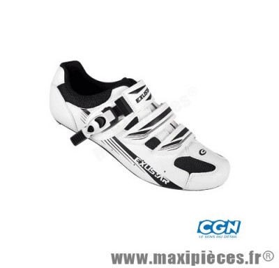 Chaussure route sr4123ab (taille 37) blanc/noir 2 velcros + clic (paire) - Pièces Vélo Exustar