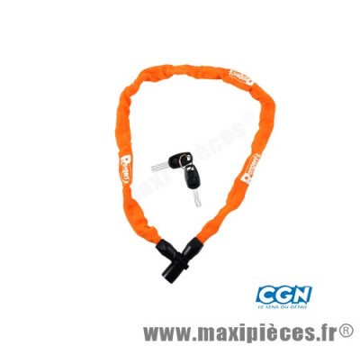 Antivol vélo chaine a clé 0.75m orange - Antivols Vélo Rangers