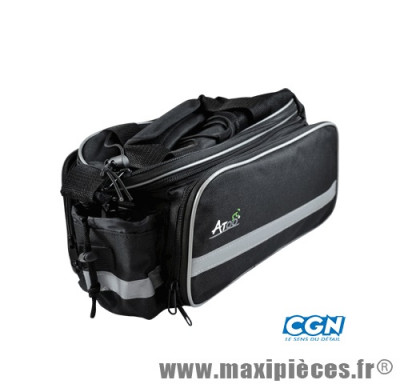 Sacoche vélo noir porte bagage + extensions latérales (17x31x19cm) - Matériel pour Vélo Atoo