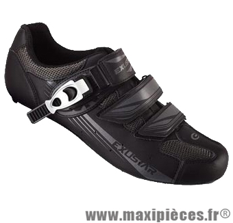 Chaussure route sr4123b (taille 38) noir 2 velcros + clic (paire) - Pièces Vélo Exustar