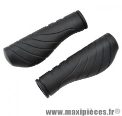 Poignée VTT gel/kraton ergonomique noir avec bouchon 130mm (paire) - Matériel pour Vélo Atoo