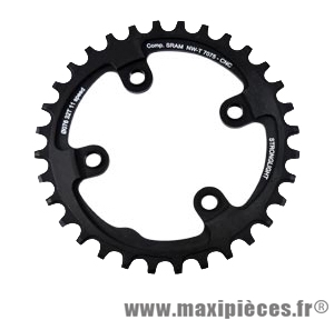 Plateau VTT mono diam 76 exter 32dts noir 4 branches alu 7075 (comp.1x11 xx1) - Pièces Vélo Stronglight
