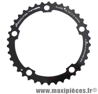 Plateau route diam 130 interm 38dts noir alize (comp.shimano) - Matériel pour Vélo Spécialités TA