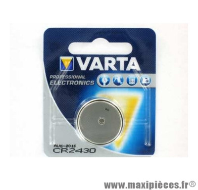 Pile Varta CR2430 lithium 3V type bouton (vendue à l'unité) *Déstockage !