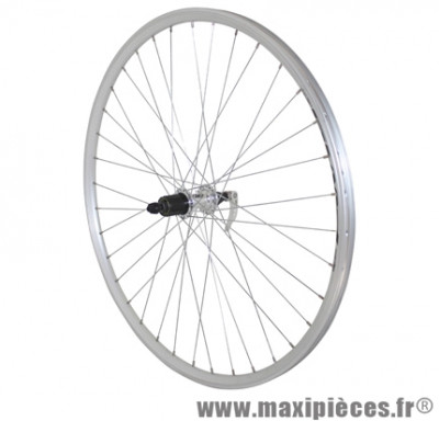 Roue VTC 700x35 arrière er10 alu double paroi moy shimano argent blocage cassette 9/8v marque Vélox - Pièce Vélo