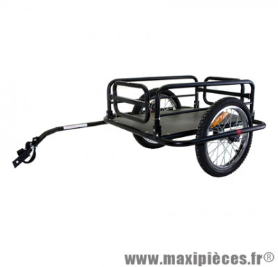 Remorque vélo utilitaire maxi 40kgs (l69x48xh28) avec de roues 16 pouces fixation axe de roue arrière - Accessoire Vélo Pas Cher