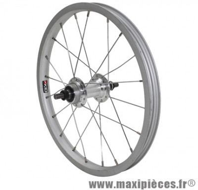 Roue VTT 16 pouces junior arrière moyeu acier axe plein roue libre à visser 1v