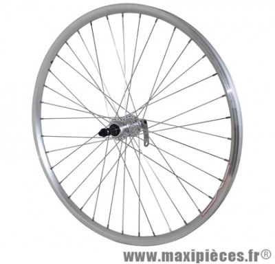 Roue VTT 26 pouces er10 arrière argent double paroi moy alu blocage rl 7/6v. marque Vélox - Pièce Vélo