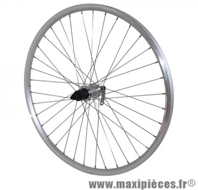 Roue VTT 26 pouces er10 arriere argent double paroi moy alu blocage cassette 9/8 vitesses marque Vélox - Pièce Vélo