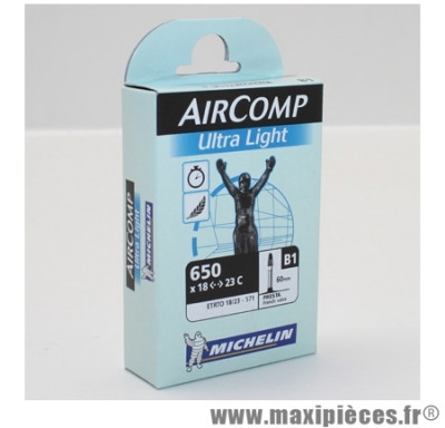 Chambre à air Michelin AirComp Ultra Light 650x18 à 23C valve Presta B1 60mm 72g