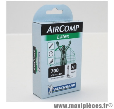 Chambre à air Michelin AirComp Latex 700x18 à 20C valve Presta A1 36mm 70g *Prix spécial !