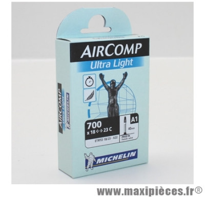 Chambre à air Michelin AirComp Ultra Light 700x18 à 23C valve Presta A1 40mm 75g