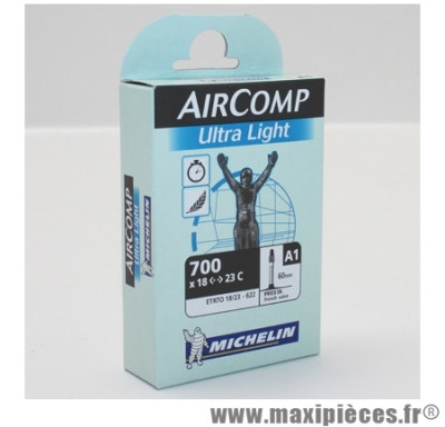 Chambre à air Michelin AirComp Ultra Light 700x18 à 23C valve Presta A1 60mm 82g