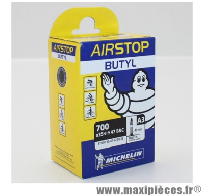 Chambre à air Michelin AirStop 700x35 à 47 B&C valve Presta A3 40mm 170g