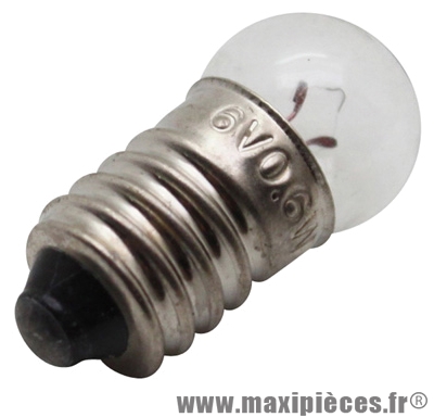 Ampoule/lampe 6 volts 0,6 watts e10 g14 (lampe vélo feu arrière) (boite de 10) - Accessoire Vélo Pas Cher