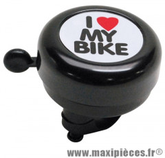 Sonnette timbre alu noir i love my bike 50mm - Accessoire Vélo Pas Cher