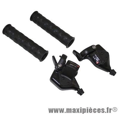 Manette VTT indexe alu rapid push-pull 9v. avec poignées (paire) - Accessoire Vélo Pas Cher