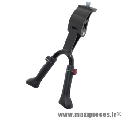 Béquille vélo double centrale 24-28 pouces réglable alu noir marque Newton - Pièce Vélo