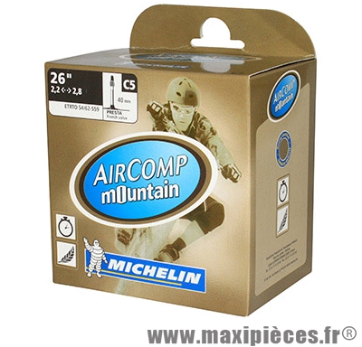 Chambre à air Michelin AirComp Mountain 26x2,2 à 2,8 valve Presta C5 40mm 250g