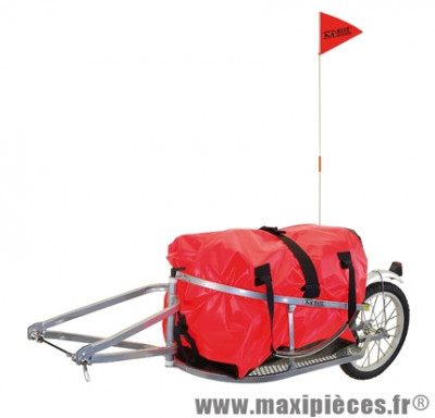 Remorque vélo a bagage maxi 32kgs (l131xl44xh28) avec roue 16 pouces - Accessoire Vélo Pas Cher
