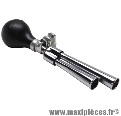 Sonnette a trompe chrome 2 sons - Accessoire Vélo Pas Cher