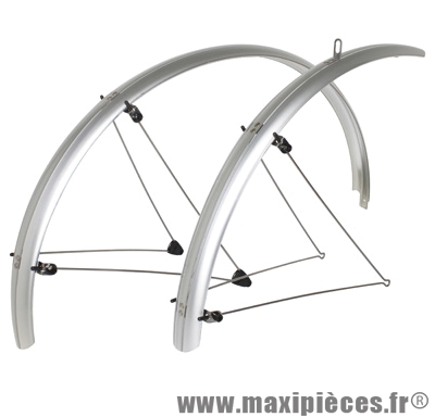 Garde boue city/VTC tringles 28 pouces 54mm argent (paire) marque Stronglight - Pièce Vélo