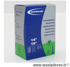 Chambre à air de vélo et de dimensions 350x35a - 14 pouces valve standard tout alu (37-288 à 40-305) marque Schwalbe - Pièce Vélo