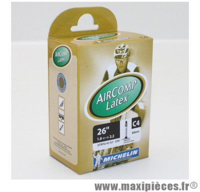 Chambre à air Michelin AirComp Latex 26x1,9 à 2,2 valve Presta C4 40mm 130g *Prix spécial !