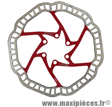 Disque de frein VTT 6 trous brake 160mm rouge marque Newton - Pièce Vélo