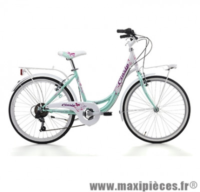 Vélo city bike 24 liberty acier bleu/blanc 6v t41 (shimano ty-21+rs-35) marque Jumpertrek - Vélo - Vélo de Ville complet
