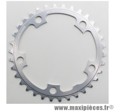 Plateau 34 dents route d.110 compact intérieur argent alu 7075 9/10v. marque Stronglight - Pièce Vélo