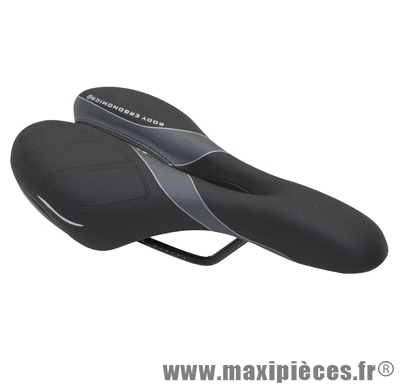 Selle city GES DDK Go Free noir déco gris/argent Anti-Prostate 371grs *Déstockage !