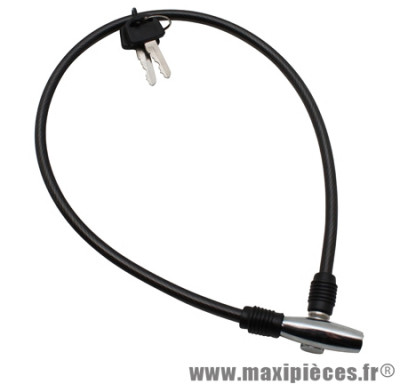 Antivol vélo cable a clé diamètre 8mm l 60cm - Accessoire Vélo Pas Cher