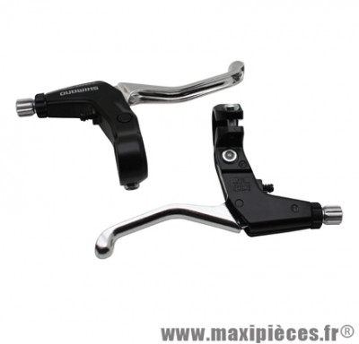 Levier de frein VTT 2 doigts alivio/acera m421 noir pour v-brake (paire) marque Shimano - Pièce Vélo